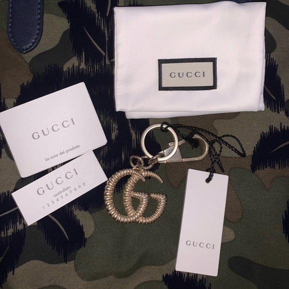 Gold Rib Gg Keychain Key Ring Charm - Picture 2 of 6